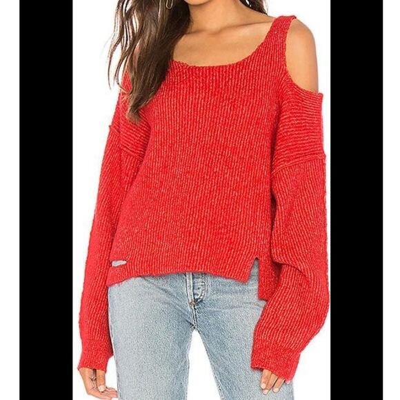 Wildfox Couture red very oversized buffy cut out sweater woman's size small - Picture 9 of 9